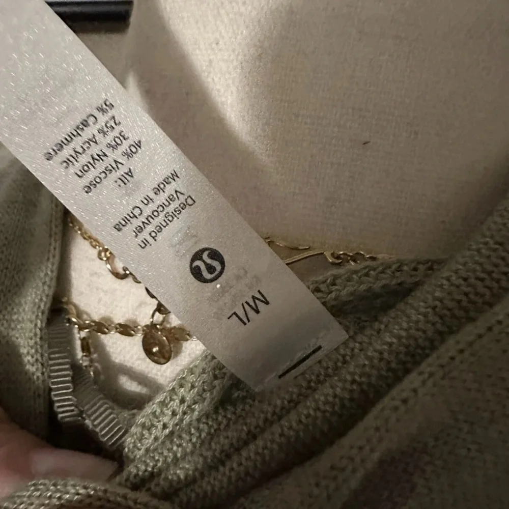 Lululemon Cashlu Knit Wrap Cardigan Heathered Rosemary Green M/L - Picture 5 of 8